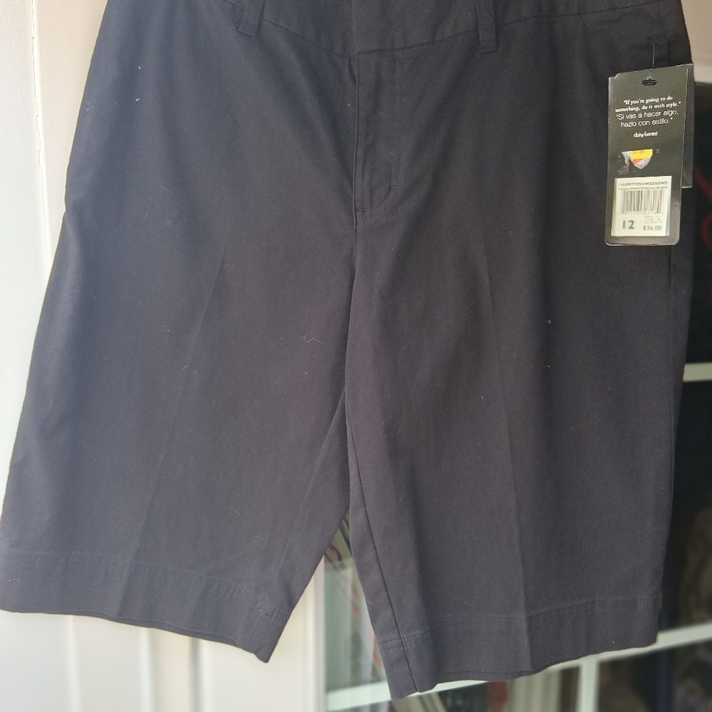 Black Bermuda Shorts Sz 12 New With Tag